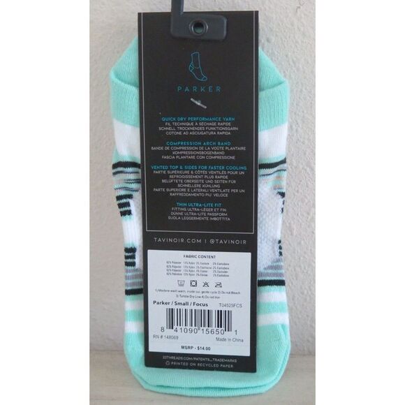 Tavi Noir Men's Sz 5-7 Women's Sz 6-8 Multi Low Rise Parker Thin Sport Socks - Picture 2 of 2